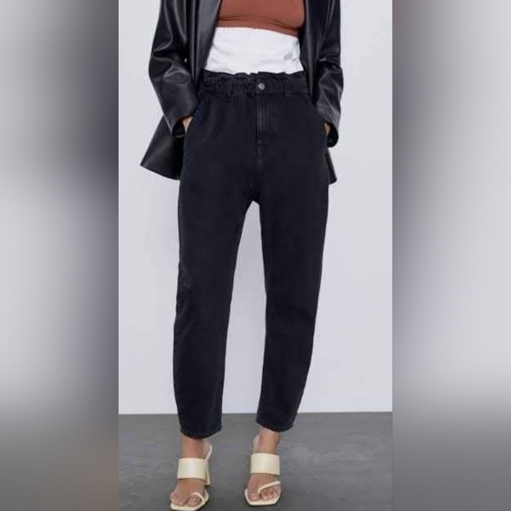 Zara Paperbag Waist Baggy Jeans